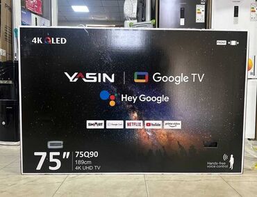 мониторы 19: Телевизор YASIN QLED с Google TV - Диагональ: 75" (189 см) — модель