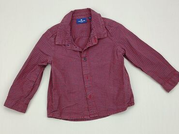 czerwona koszula w kratę dla dziewczynki: Kaftanik, Tom Tailor, 12-18 m, stan - Dobry