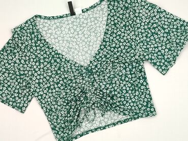 limonkowa bluzki zara: Top damski, H&M, M