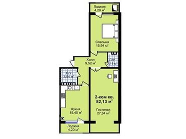 жк нью сити: 2 комнаты, 82 м², Элитка, 6 этаж, ПСО (под самоотделку)