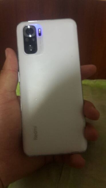 telefon kabel qiymeti: Xiaomi Redmi Note 10S, 128 GB, rəng - Ağ, 
 Sensor, Barmaq izi, İki sim kartlı