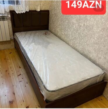 carpayilarin qiymeti: Односпальная кровать, Без подьемного механизма, Бесплатный матрас, Без выдвижных ящиков, Азербайджан, Ламинат простой