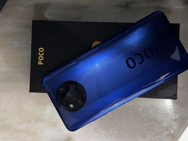 телефоны для игры: Poco X3, Б/у, 64 ГБ, цвет - Синий, 2 SIM