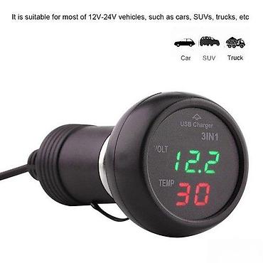 mini ventilator na vodu: VOLTMETAR 3U1 ZA AUTO KAMION VOLTMETAR TERMOMETAR PUNJAČ | Odlican i — 3
