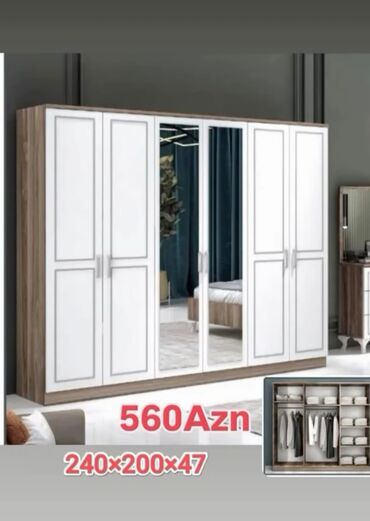 Dolablar: Yeni, Açılan, 3 qapılı Düz dolab, Qarderob, paltar dolabı, Azərbaycan — 10