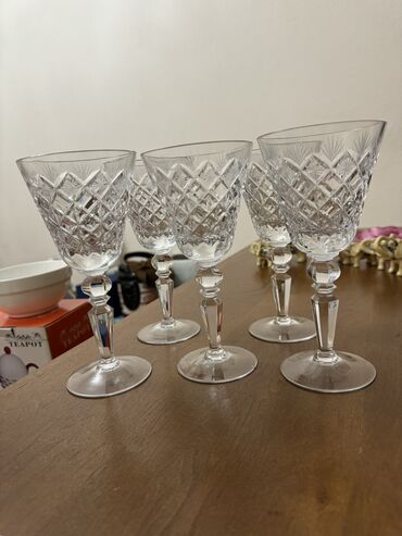 раритет антиквариат: Советские хрустальные стаканы ! Их всего 5 стаканов,на 2-х есть