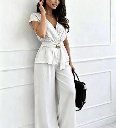 pull: Damski komplet – bluza i pantalone širokih nogavica. - Gornji deo — 5