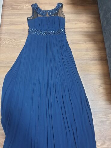 синее вечернее платье: Вечернее платье, Длинная модель