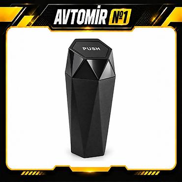 Avtomobil üçün həndəsi dizaynlı mini zibil qabı — qara Qara rəngli