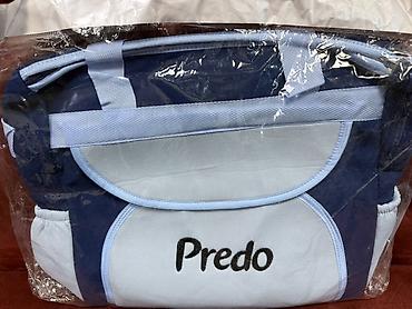 uşaq cantası: Predo uşaq bezi/ana çantası - Rəng: tünd mavi + açıq mavi - Ön — 1