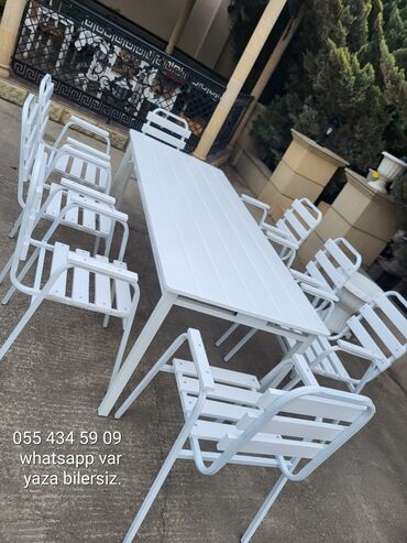 mebel alan: Новый, Прямоугольный стол, 8 стульев, Нераскладной, Азербайджан