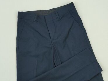 czarne spodnie z wysokim stanem szerokie nogawki: Spodnie materiałowe, H&M, 11 lat, 140/146, stan - Bardzo dobry