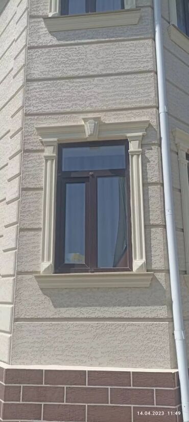 Фасадные плиты Сары-Таш (Травертин): Терма панел сухой травертин багет обновление для окна колонна жасайбыз — 2