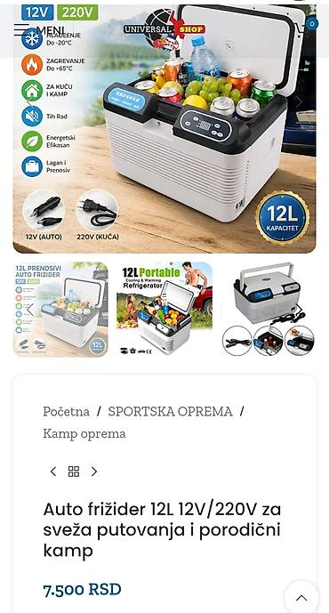 ceo set: Ručni frižider, 12V i 220V
Hladi i greje. 
Kapacitet 12l
Bukvalno nov — 7