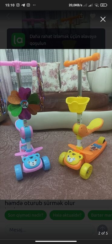 Samokatlar: Scooter 🌀 Açılıb yığılır 🌀 Oturub sürmək olur 🌀 işıqlı 🌀 səbəti ve -da lalafo.az — 5 Samokatlar: Scooter 🌀 Açılıb yığılır 🌀 Oturub sürmək olur 🌀 işıqlı 🌀 səbəti ve — 5