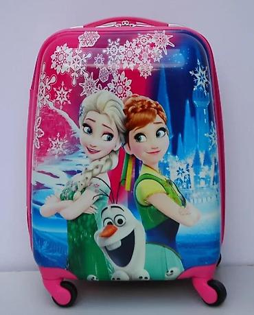 Rančevi, torbe i koferi: Dečji kofer na točkiće – Frozen motiv - Tvrda školjka sa sjajnom — 4