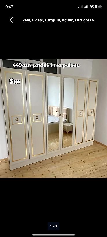 Yeni, 6 qapı, Güzgülü, Bej, Açılan, Düz dolab lalafo.az -da Yeni, 6 qapı, Güzgülü, Bej, Açılan, Düz dolab