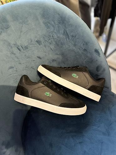 Мужская обувь: Кеды Lacoste мужские, низкие, цвет черный с белой подошвой. - Верх — 2
