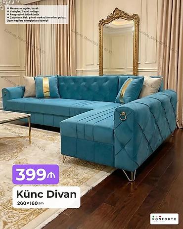 Ev və bağ: Künc divan – 260×160 sm - Mexanizm: açılan, bazalı - Yastıqlar: 2 — 1
