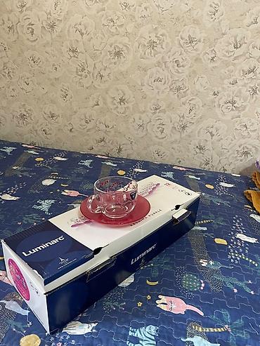 Çay dəsti, rəng - Çəhrayı, Şüşə