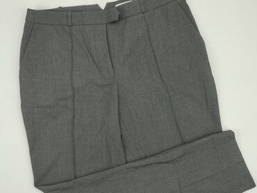 granatowe spodnie materiałowe damskie: Material trousers, H&M, 2XL (EU 44), condition - Very good