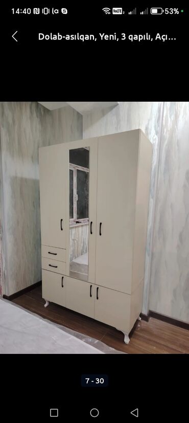 Dolablar: Yeni, 3 qapılı Düz dolab, Dolab-asılqan — 3