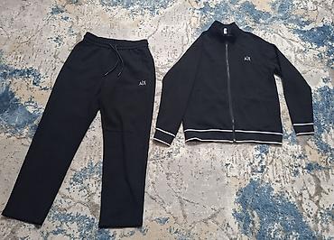 Мужской спортивный костюм, L, Armani, Б/у, цвет - Черный, Платная доставка