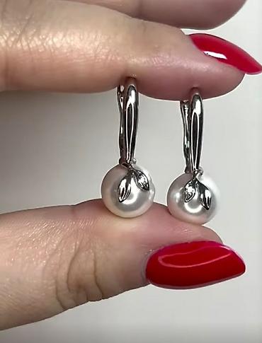 pull and: Серьги, Женские, Вставка: Жемчуг, Новый — 1
