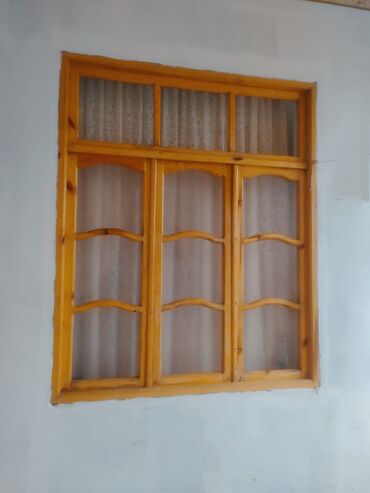 ev pencereleri: Üçlü Taxta pəncərə 150x190 sm