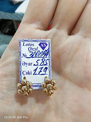 Aksesuarlar: Sırğa, Sarı qızıl, 585 Əyar, 179 g — 4