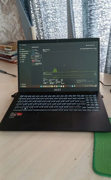 бу ноутбуки бишкек: Ноутбук, MSI, 8 ГБ ОЭТ, AMD Ryzen 5, 15.6 ", Колдонулган, Татаал эмес тапшырмалар үчүн, эс тутум NVMe SSD