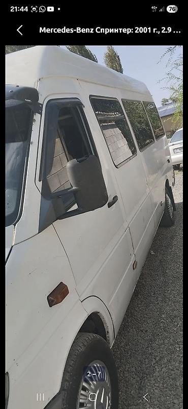 Унаа: Mercedes-Benz Спринтер: 2001 г., 2.9 л, Кол менен иштөөчү, Дизель, Бус — 2