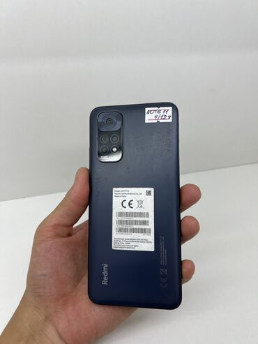 быушные телефоны: Xiaomi, Redmi Note 11, Б/у, 128 ГБ, цвет - Черный, 2 SIM