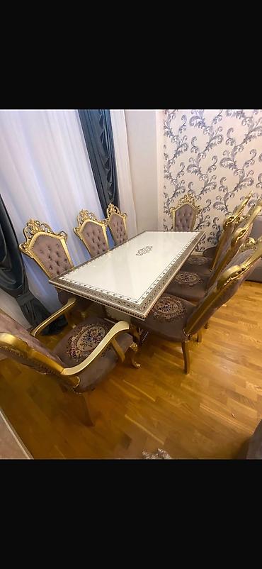Masa dəsti 8 oturacaqlı. Qiymət 660₼. Masa açılmır.Ünvan Ukraina
