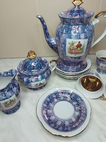 Qab-qacaq və mətbəx ləvazimatları: Çay dəsti, rəng - Bənövşəyi, Farfor, 6 nəfərlik — 4