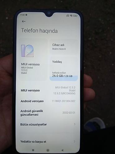 rəsmi note 8: Xiaomi rəng - Qara, 
 Barmaq izi — 8