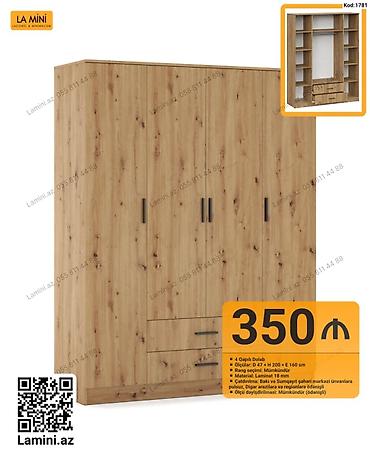 La Mini – 4 Qapılı Dolab (Kod: 1781) - Ölçülər: D 47 × H 200 × E 160