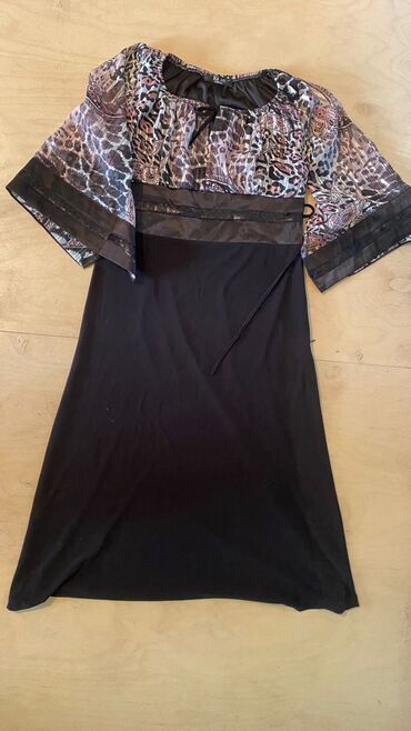 вечернее длинное платье черного цвета: Вечернее платье, А-силуэт, Длинная модель, С рукавами, L (EU 40)