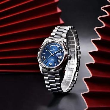 Ručni satovi: PAGANI DESIGN PD-1783 - 40mm - Plava- Rolex Day-Date Homage Potpuno — 1