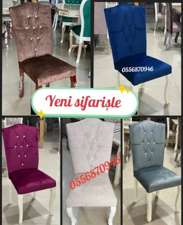 Masa və oturacaq dəstləri: Qonaq otağı üçün, Yeni, Açılmayan, Dördbucaq masa, 6 stul — 4