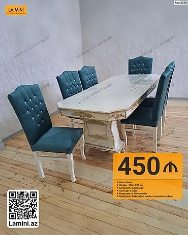 Mebel: Masa dəsti - Masa ölçüləri: 100 x 200 sm - Mexanizm: açılmayan - Stul — 1