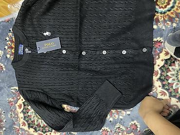 купить мужские кардиганы: Женский вязаный кардиган Polo Ralph Lauren в чёрном цвете. Модель с — 3