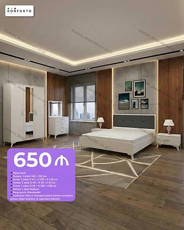 Yataq Dəsti – 650 ₼ Komplekt: - Çarpayı: 1 ədəd, 160 × 200 sm - lalafo.az -da Yataq Dəsti – 650 ₼ Komplekt: - Çarpayı: 1 ədəd, 160 × 200 sm -