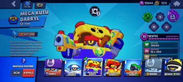 işlenmiş qaz: Brawl Stars hesabı – geniş kostyum və döyüşçü kolleksiyası