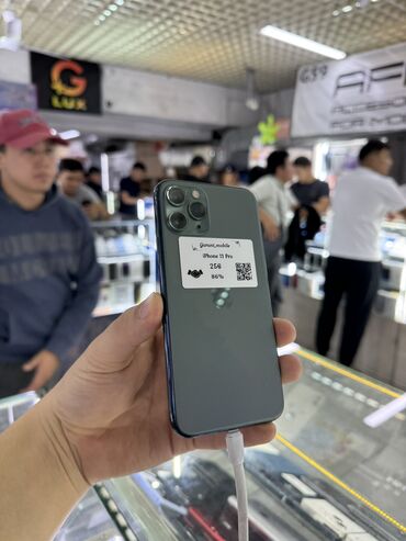 ноутбуки для программистов: IPhone 11 Pro, Колдонулган, 256 ГБ, Жашыл, Заряддоочу түзүлүш, Коргоочу айнек, Каптама, 86 %