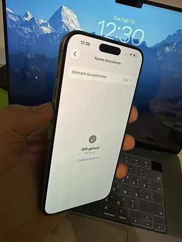 Apple iPhone: IPhone 15 Pro Max, 256 GB, Natural Titanium, Simsiz şarj, Face ID, Sənədlərlə — 15