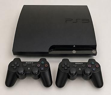 pult haqqında melumat: Sony PlayStation 3 (PS3) Slim oyun konsolu + 2 ədəd orijinal DualShock — 1