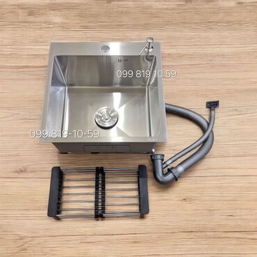 Çanaqlar, tülpanlar: Yeni Kvadrat Mətbəx çanağı, Şkafsız, Paslanmaz polad