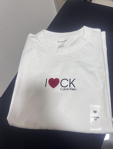 geyım: Futbolka, Calvin Klein, M, rəng - Ağ — 1