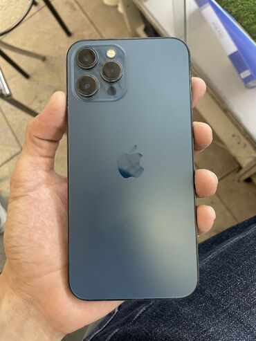 Apple iPhone: IPhone 12 Pro Max, Б/у, 128 ГБ, Pacific Blue, Защитное стекло, Чехол, Коробка, В рассрочку, 79 %
